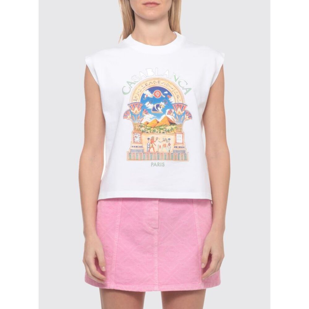 Casablanca Women Organic Cotton Tank Top Casablanca With Graphic Print And Logo
